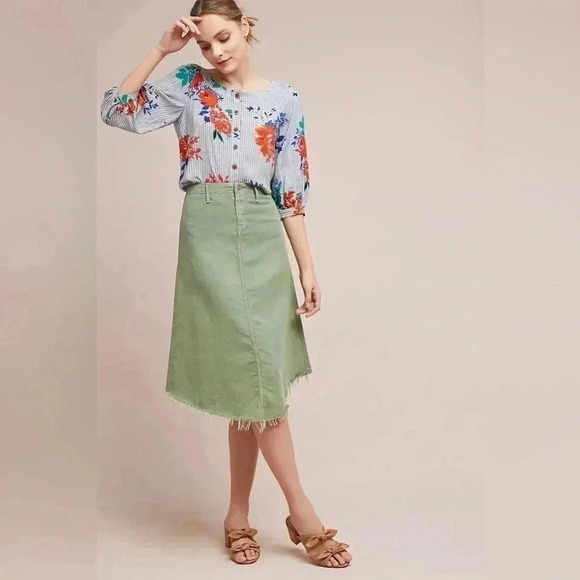 Anthropologie Maeve women’s top size 2 blouse Lilorne Floral sleek  button down - Picture 2 of 9